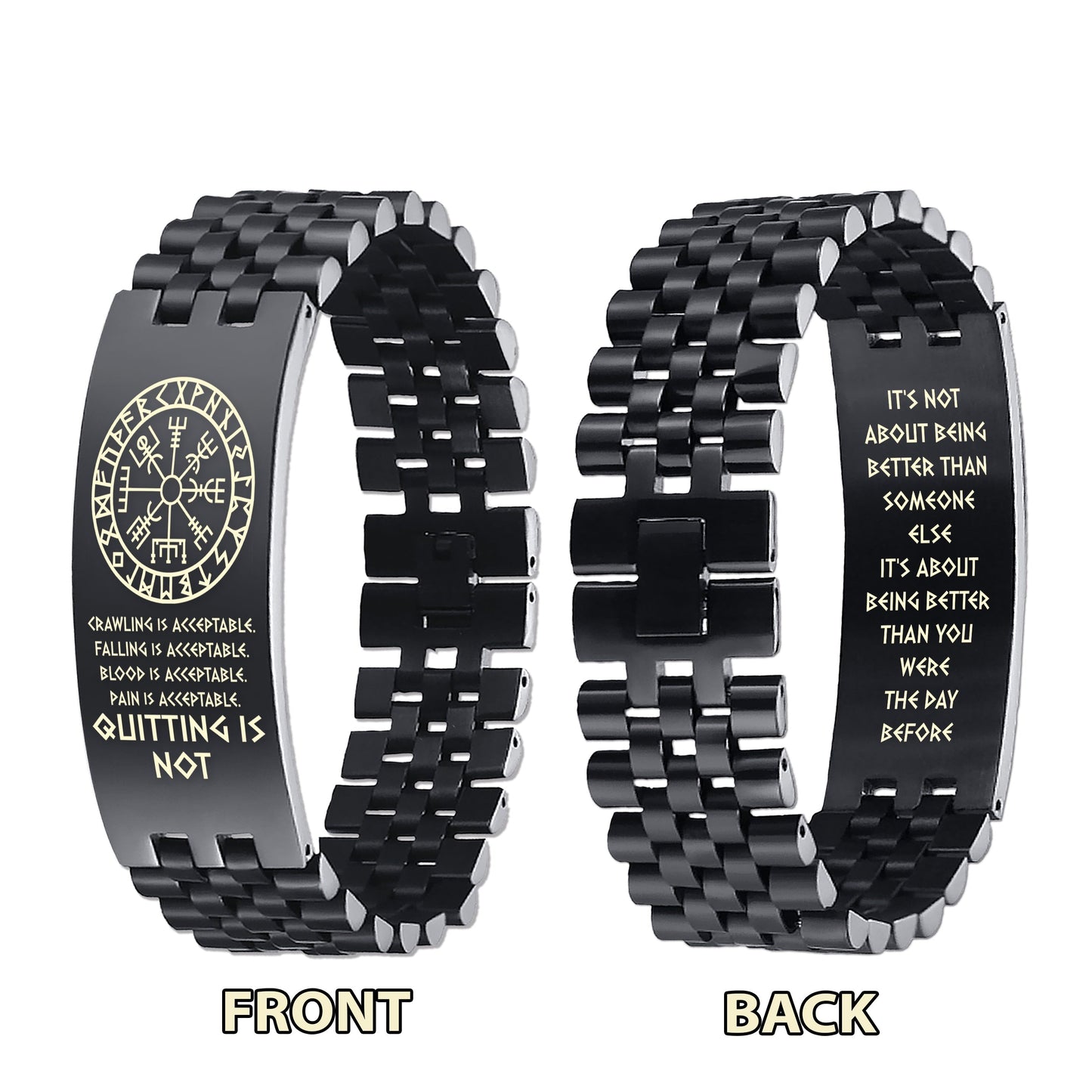 Spartan bracelet double sided dog tag