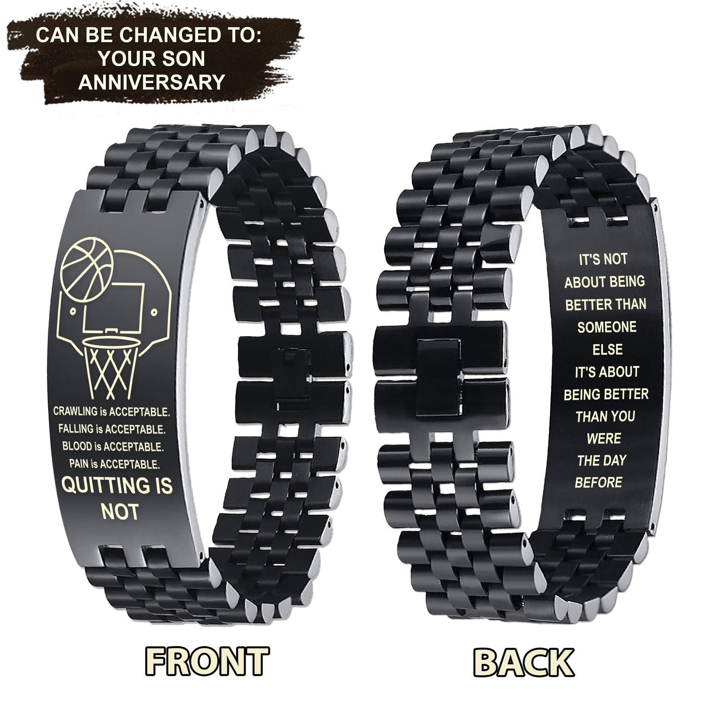Spartan bracelet double sided dog tag