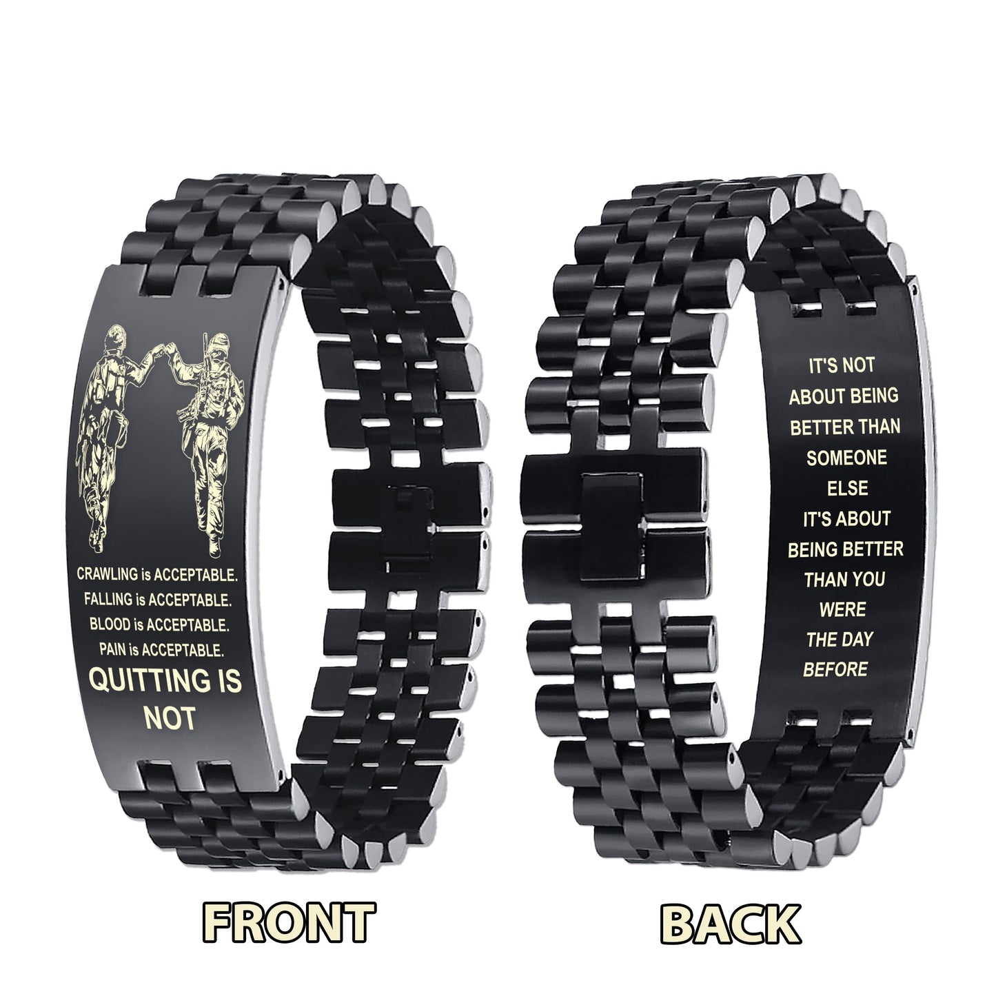 Spartan bracelet double sided dog tag
