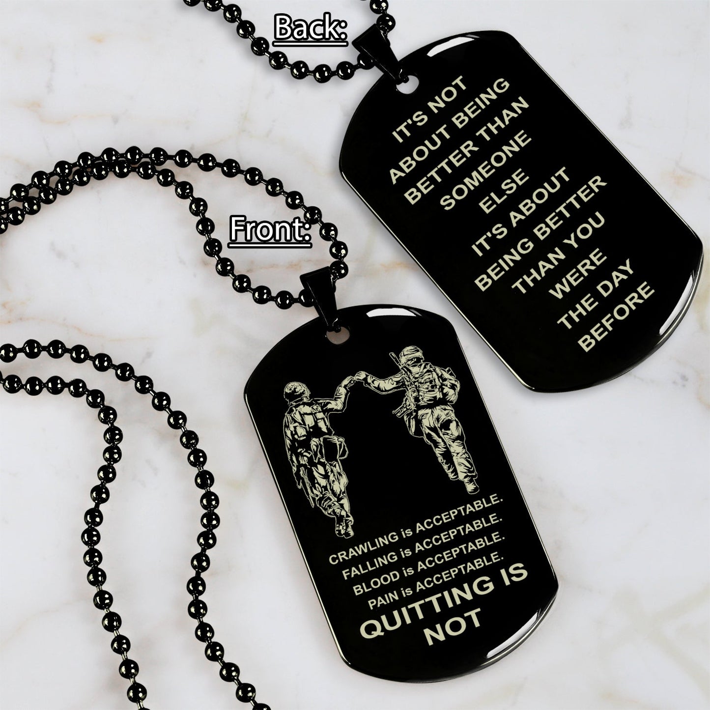 Spartan bracelet double sided dog tag