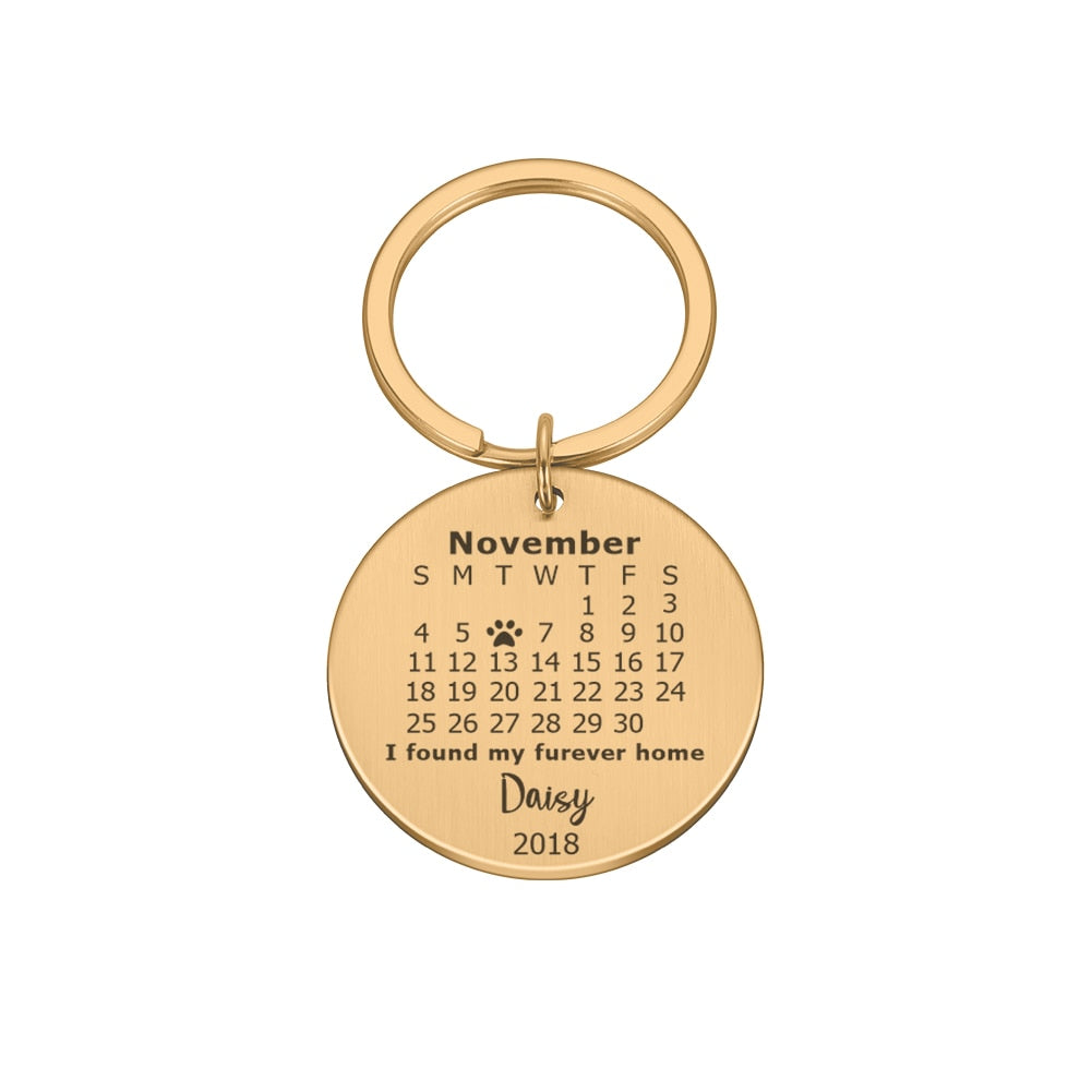 Wedding Anniversary Gift for Boyfriend or Husband & wife, Custom Key Chain Ring Engraved Calendar Date Stainless Steel