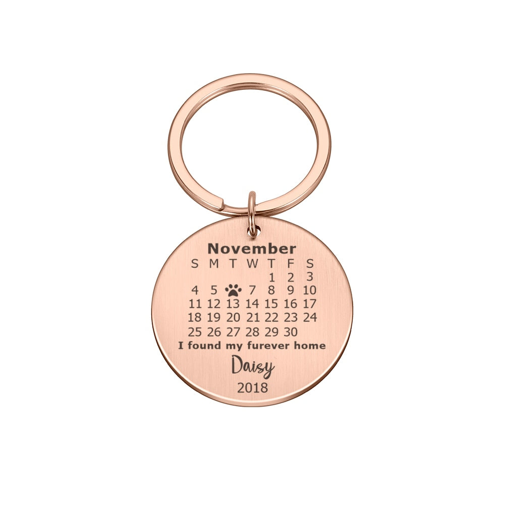 Wedding Anniversary Gift for Boyfriend or Husband & wife, Custom Key Chain Ring Engraved Calendar Date Stainless Steel