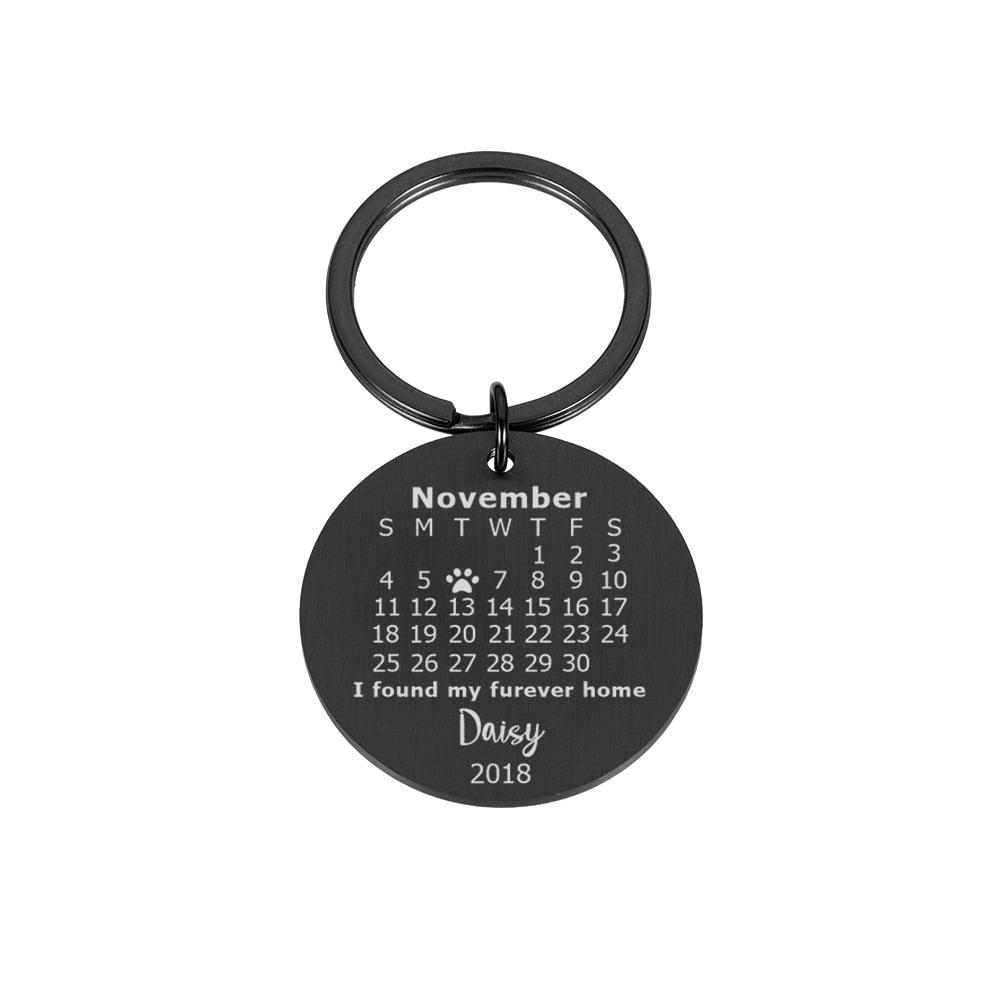Wedding Anniversary Gift for Boyfriend or Husband & wife, Custom Key Chain Ring Engraved Calendar Date Stainless Steel
