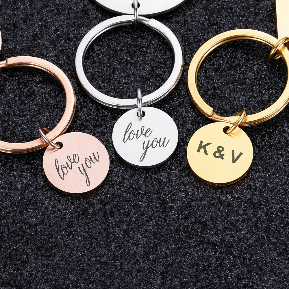 Wedding Anniversary Gift for Boyfriend or Husband & wife, Custom Key Chain Ring Engraved Calendar Date Stainless Steel