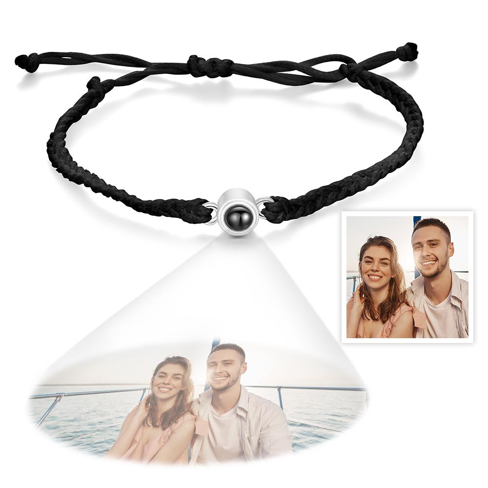 Custom Photo Projection Bracelet Simple Woven Couple Gifts