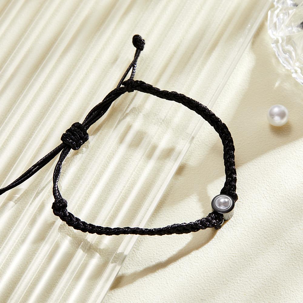 Custom Photo Projection Bracelet Simple Woven Couple Gifts