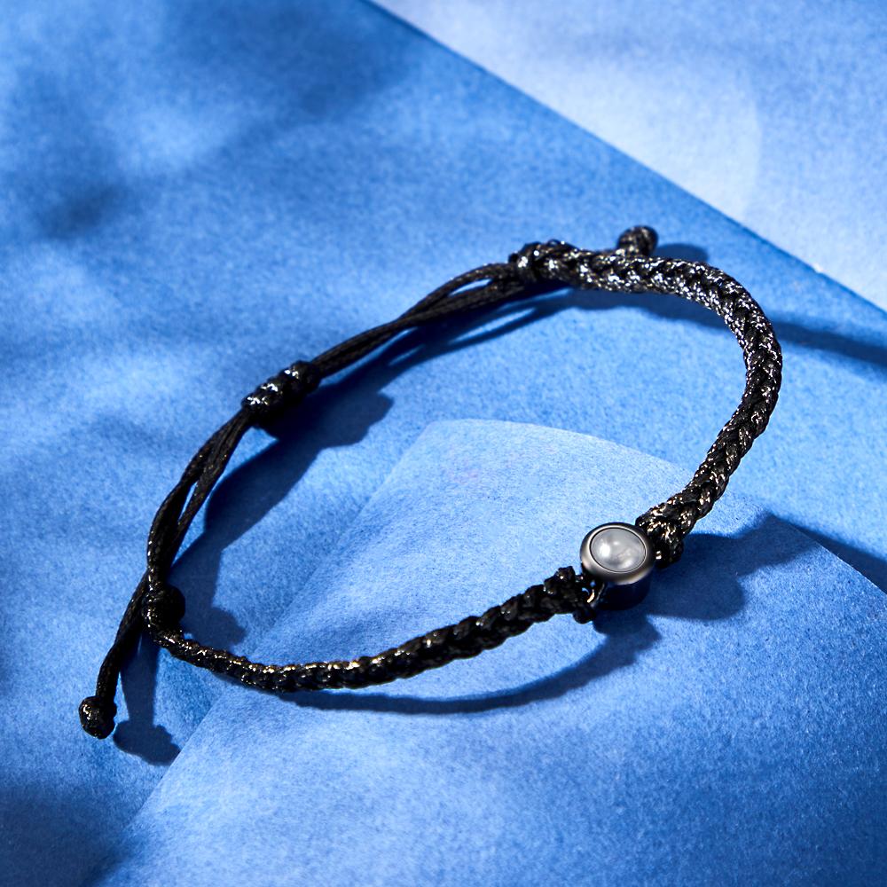 Custom Photo Projection Bracelet Simple Woven Couple Gifts
