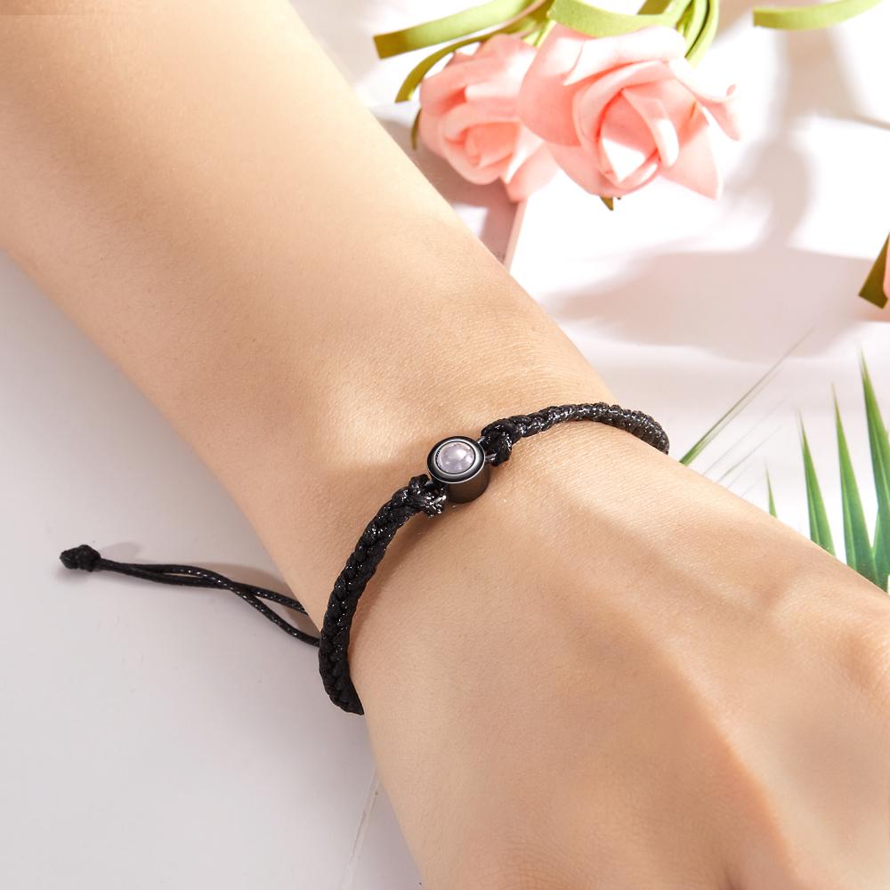 Custom Photo Projection Bracelet Simple Woven Couple Gifts