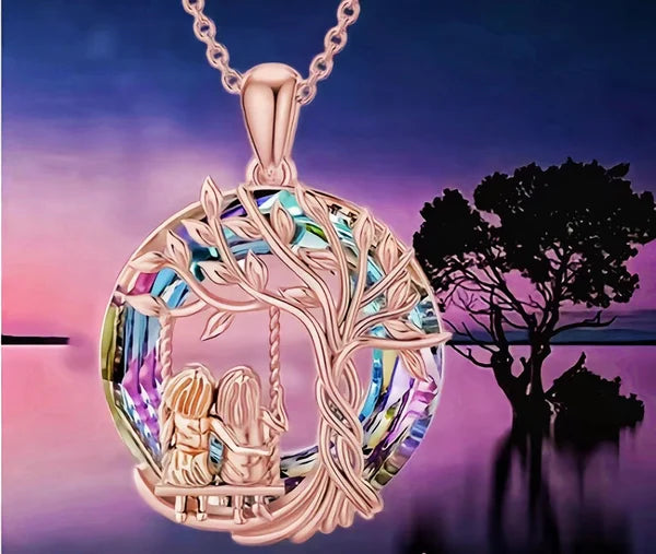 Last Day 49% OFF--š925 Sterling Silver Tree of Life Sisters Necklace