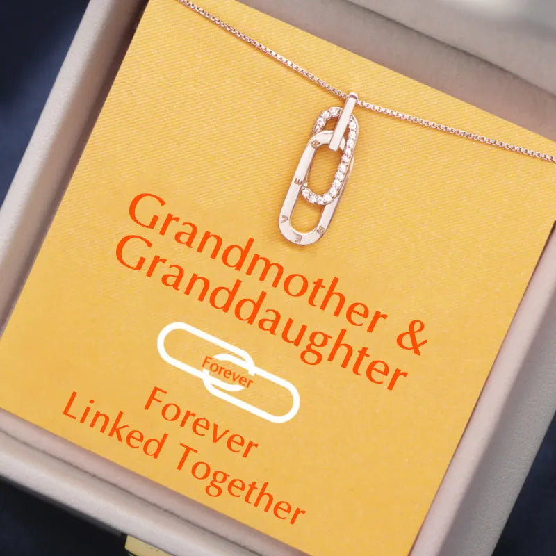 S925 MOTHER & DAUGHTER LINKED TOGETHER BY LOVE CIRCLE NECKLACE