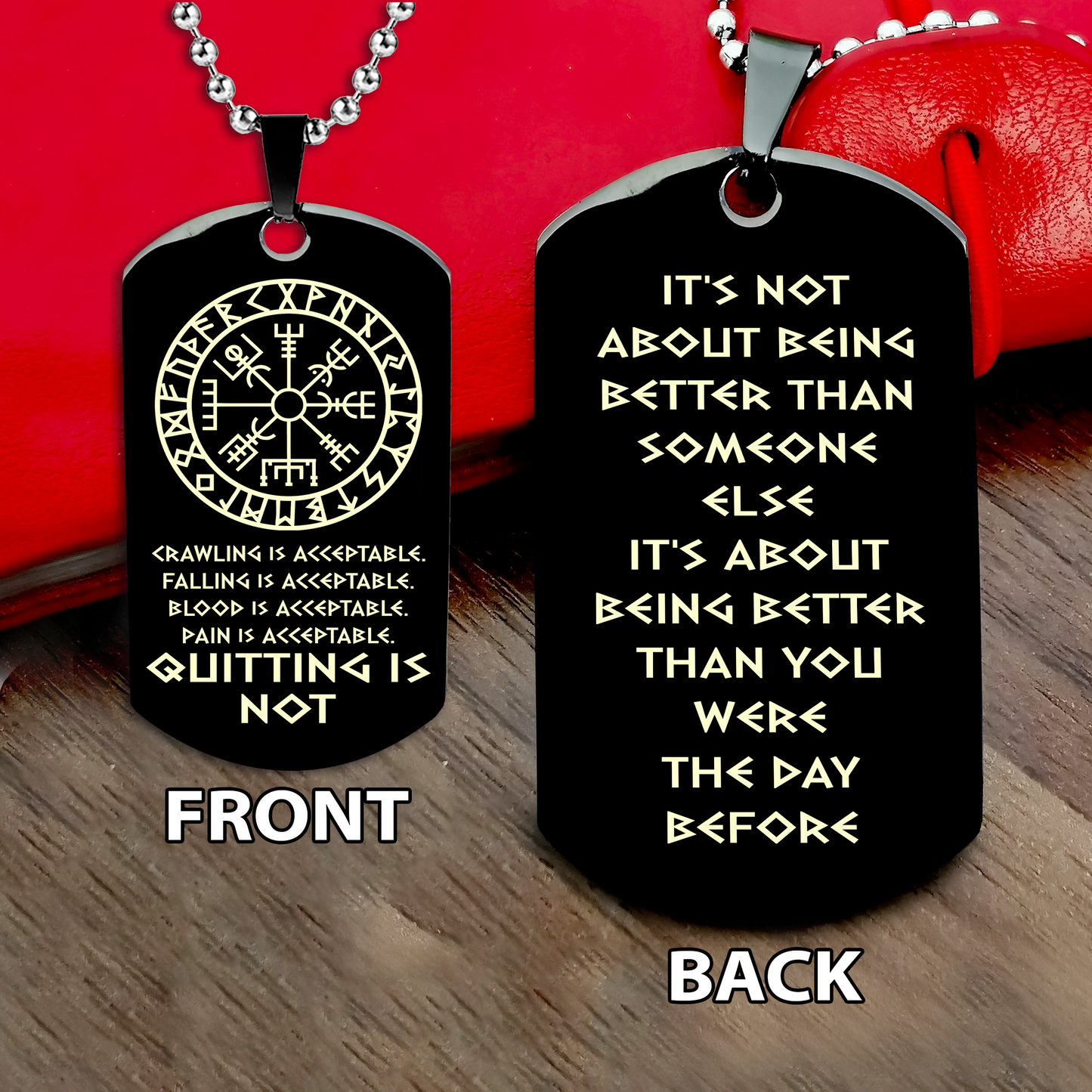 Spartan bracelet double sided dog tag