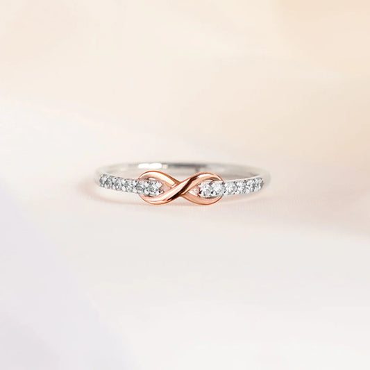 S925 GRANDMOTHER AND GRANDAUGHTER FOREVER LINKED TOGETHER INFINITY RING