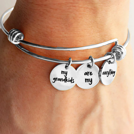 My Grandkids Stainless 3 Charm Bracelet