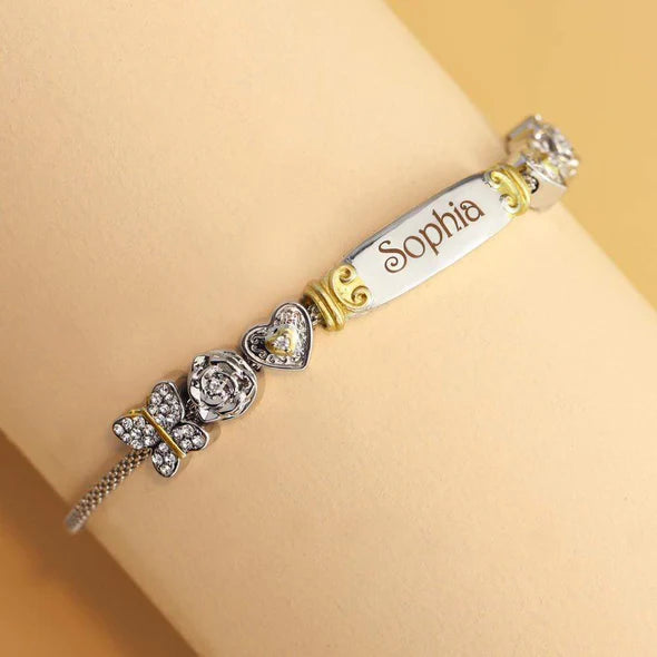 Mother's Day Gift Bolo Bracelet With Personalized Engravings