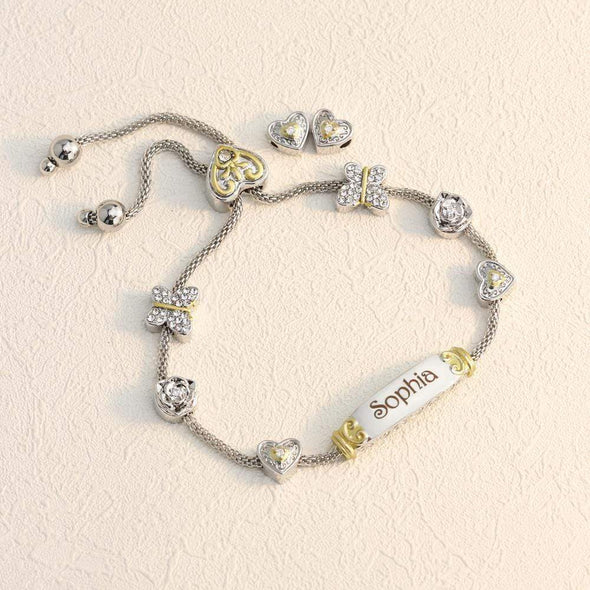 Mother's Day Gift Bolo Bracelet With Personalized Engravings