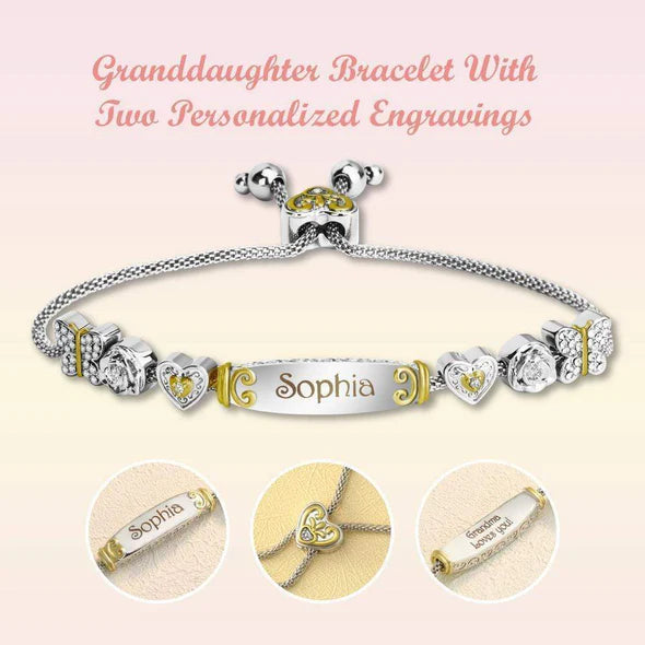 Mother's Day Gift Bolo Bracelet With Personalized Engravings