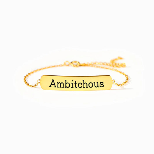 Ambitchous Motivational Dainty Chain Bar Bracelet