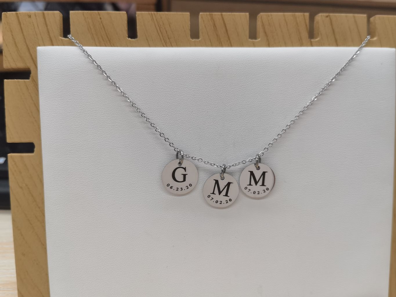 Initial & Date Pendant Necklace