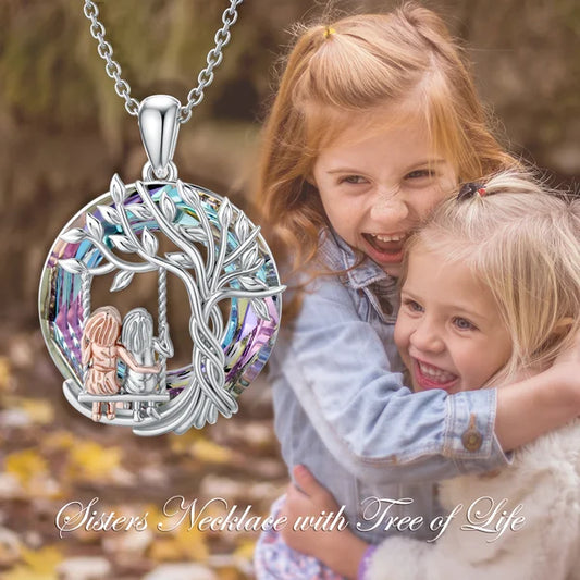 Last Day 49% OFF--🎁925 Sterling Silver Tree of Life Sisters Necklace